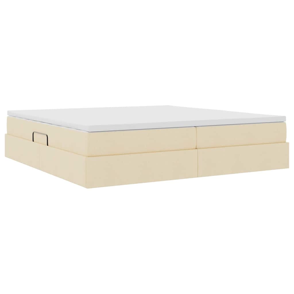 Opslag bed met matras met matras Crème 200 x 200 cm Polyester is nu te koop bij PeponiXL, paradijselijk wonen!