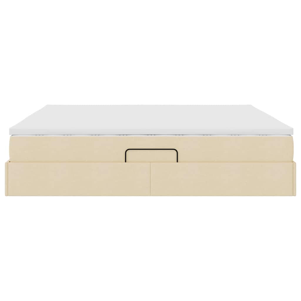 Opslag bed met matras met matras Crème 200 x 200 cm Polyester is nu te koop bij PeponiXL, paradijselijk wonen!