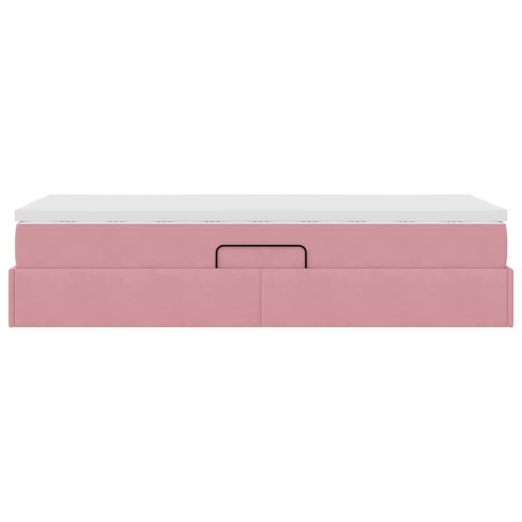 Opbergbed met matras met matras Roze 90 x 190 cm Fluweel is nu te koop bij PeponiXL, paradijselijk wonen!