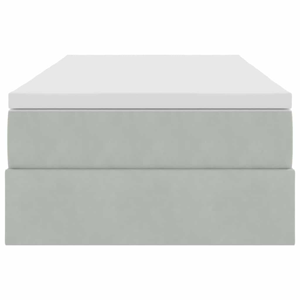 Opbergbed met matras met matras Lichtgrijs 90 x 200 cm Fluweel is nu te koop bij PeponiXL, paradijselijk wonen!
