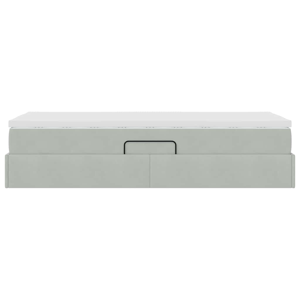 Opbergbed met matras met matras Lichtgrijs 90 x 200 cm Fluweel is nu te koop bij PeponiXL, paradijselijk wonen!