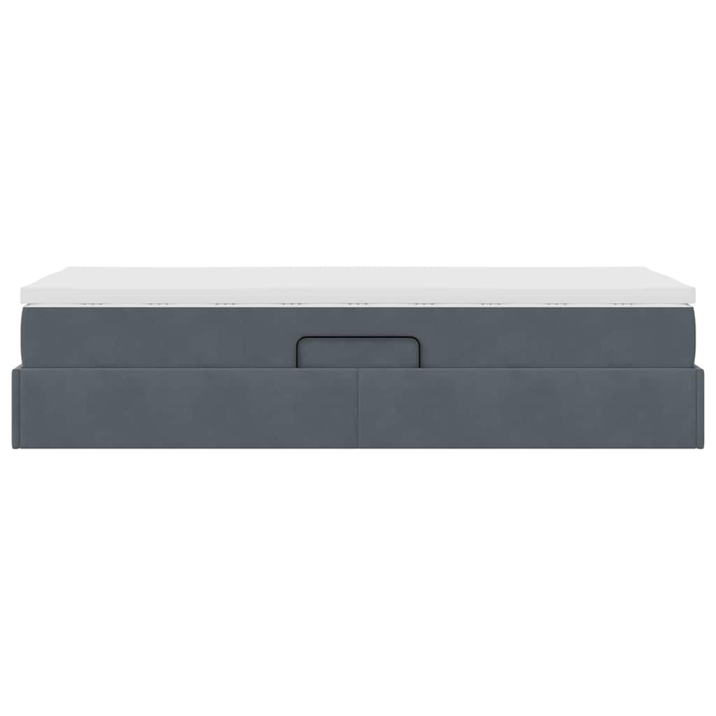 Opbergbed met matras met matras Donkergrijs 90 x 200 cm Fluweel is nu te koop bij PeponiXL, paradijselijk wonen!
