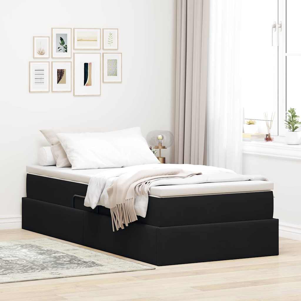 Opbergbed met matras met matras Zwart 90 x 200 cm Fluweel is nu te koop bij PeponiXL, paradijselijk wonen!