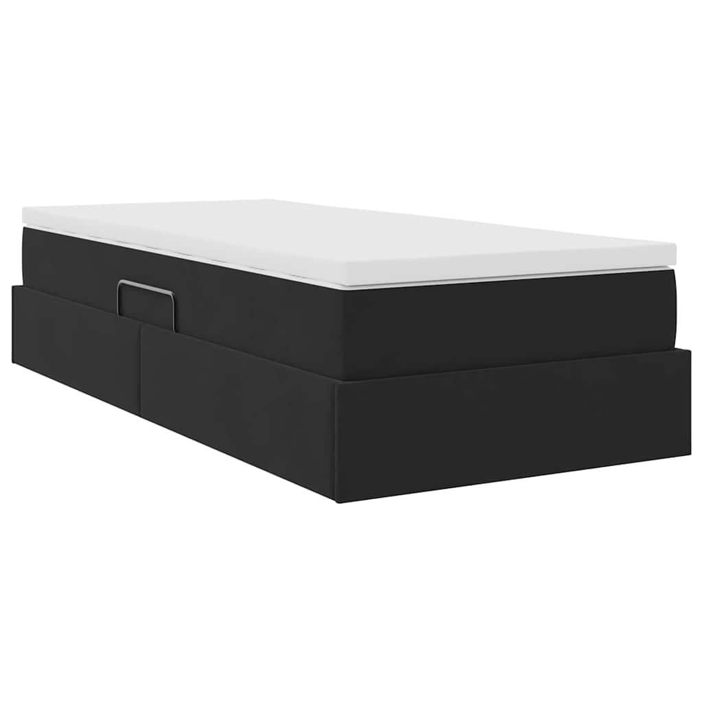 Opbergbed met matras met matras Zwart 90 x 200 cm Fluweel is nu te koop bij PeponiXL, paradijselijk wonen!