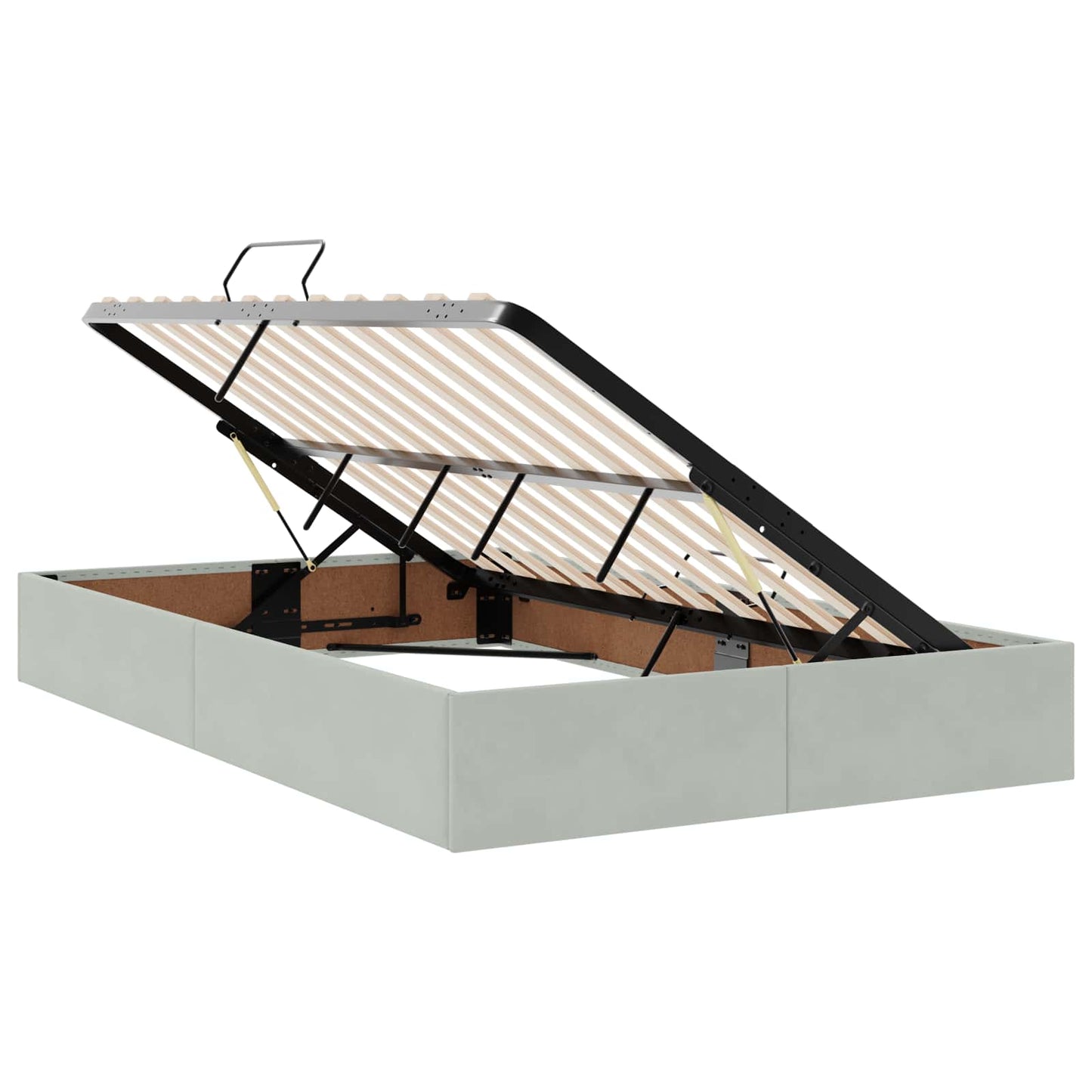 Opbergbed met matras met matras Lichtgrijs 120 x 190 cm Fluweel is nu te koop bij PeponiXL, paradijselijk wonen!