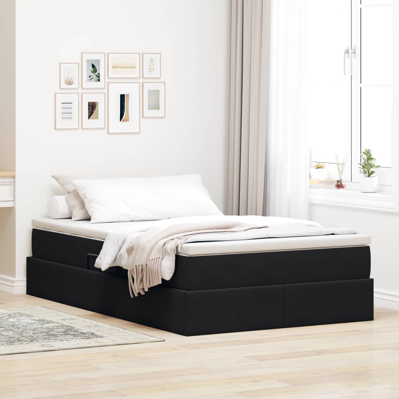 Opbergbed met matras met matras Zwart 120 x 190 cm Fluweel is nu te koop bij PeponiXL, paradijselijk wonen!