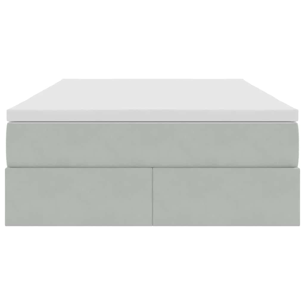 Opbergbed met matras met matras Lichtgrijs 120 x 200 cm Fluweel is nu te koop bij PeponiXL, paradijselijk wonen!