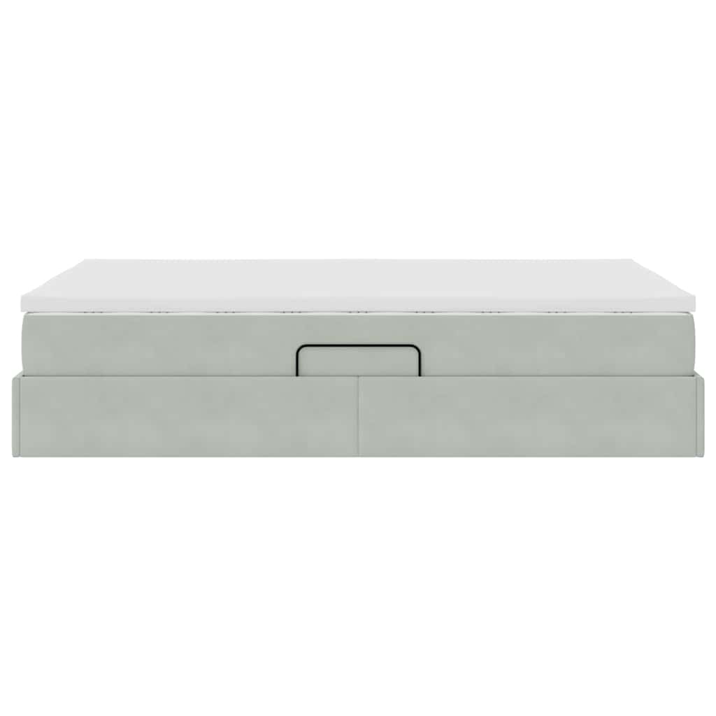 Opbergbed met matras met matras Lichtgrijs 120 x 200 cm Fluweel is nu te koop bij PeponiXL, paradijselijk wonen!