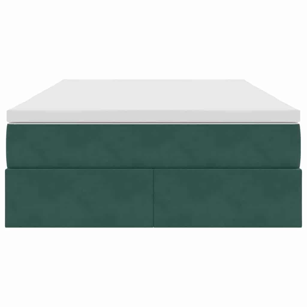 Opbergbed met matras Donkergroen 120 x 200 cm Fluweel is nu te koop bij PeponiXL, paradijselijk wonen!
