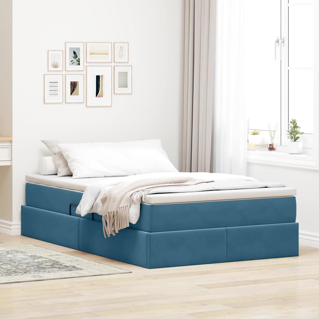 Opbergbed met matras Donkerblauw 120 x 200 cm Fluweel is nu te koop bij PeponiXL, paradijselijk wonen!