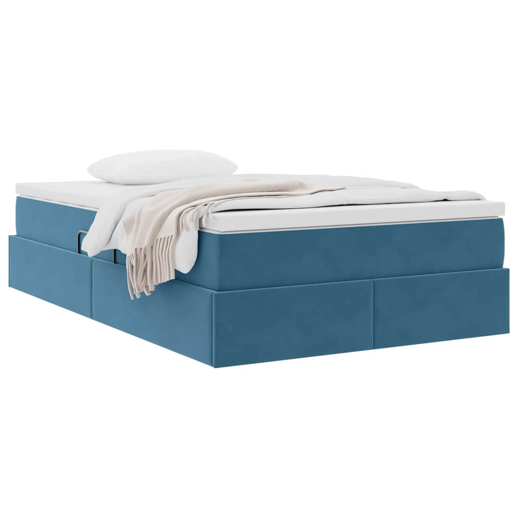 Opbergbed met matras Donkerblauw 120 x 200 cm Fluweel is nu te koop bij PeponiXL, paradijselijk wonen!