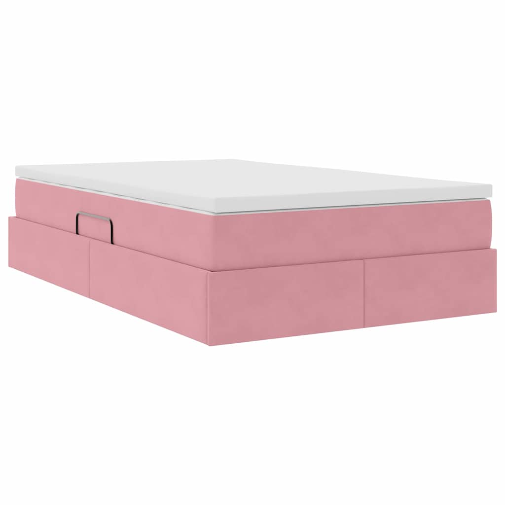 Opbergbed met matras met matras Roze 120 x 200 cm Fluweel is nu te koop bij PeponiXL, paradijselijk wonen!