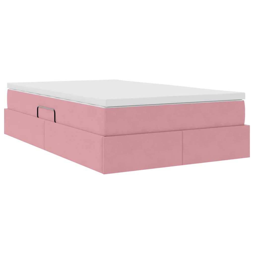 Opbergbed met matras met matras Roze 120 x 200 cm Fluweel is nu te koop bij PeponiXL, paradijselijk wonen!