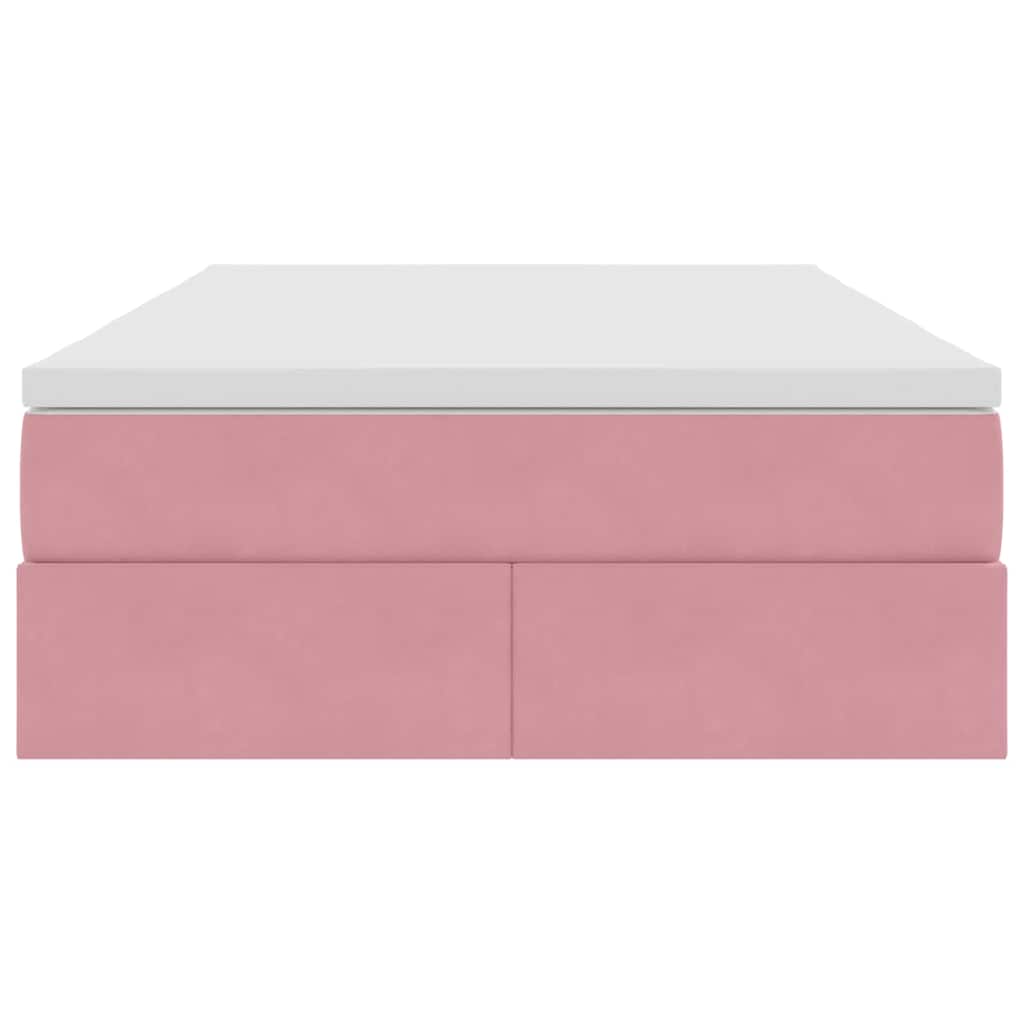 Opbergbed met matras met matras Roze 120 x 200 cm Fluweel is nu te koop bij PeponiXL, paradijselijk wonen!