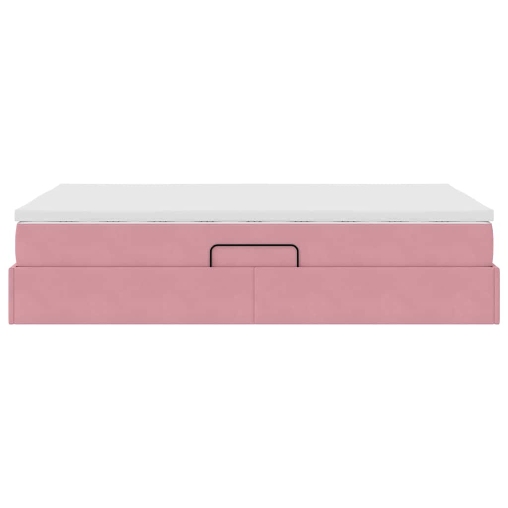 Opbergbed met matras met matras Roze 120 x 200 cm Fluweel is nu te koop bij PeponiXL, paradijselijk wonen!