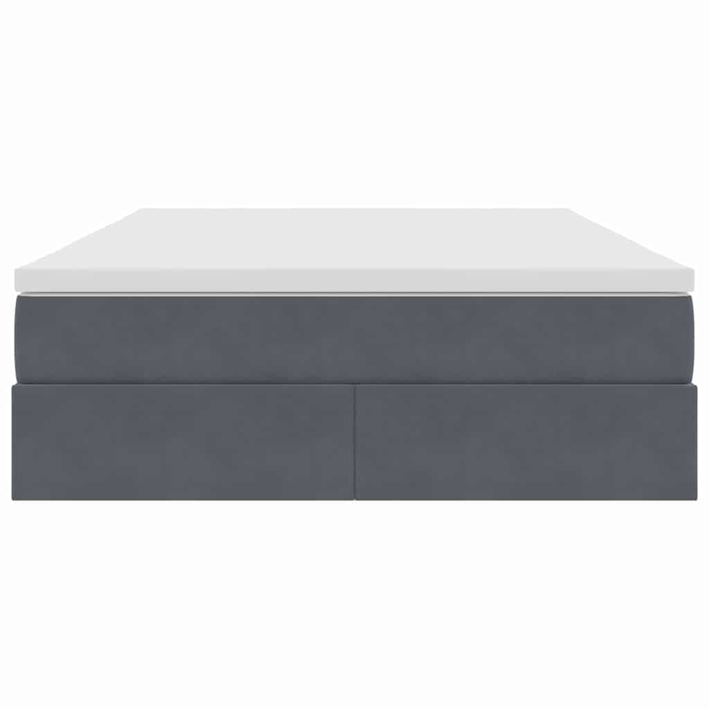 Opbergbed met matras Donkergrijs 140 x 190 cm Fluweel is nu te koop bij PeponiXL, paradijselijk wonen!
