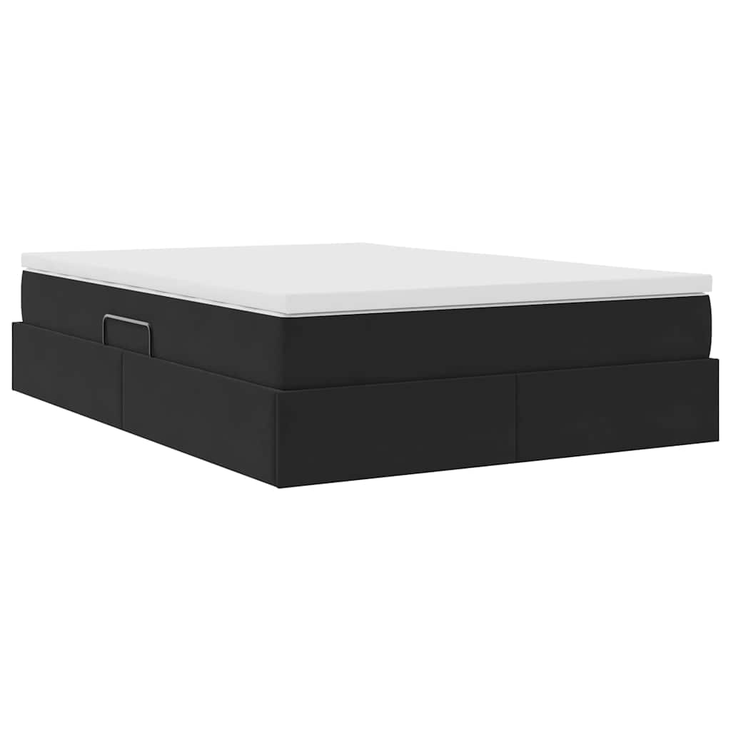 Opbergbed met matras met matras Zwart 140 x 190 cm Fluweel is nu te koop bij PeponiXL, paradijselijk wonen!