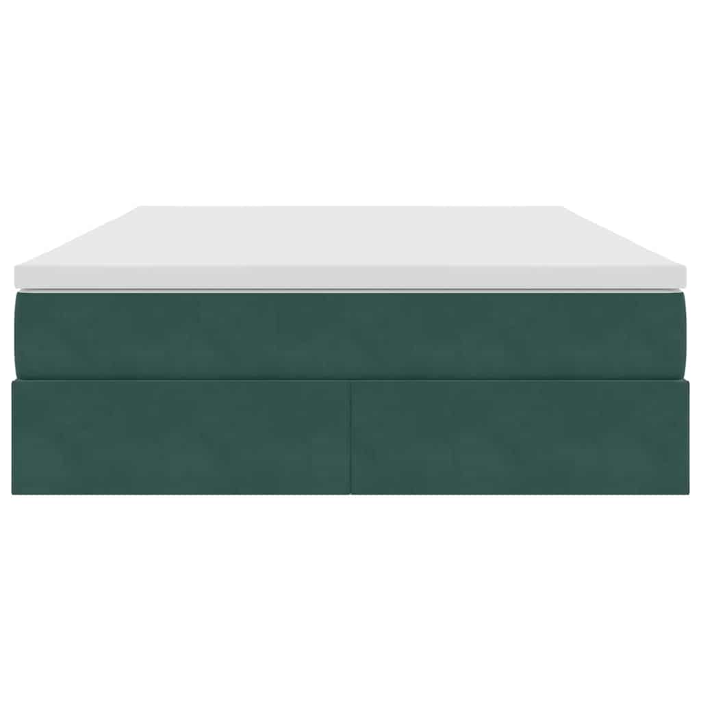 Opbergbed met matras Donkergroen 140 x 190 cm Fluweel is nu te koop bij PeponiXL, paradijselijk wonen!