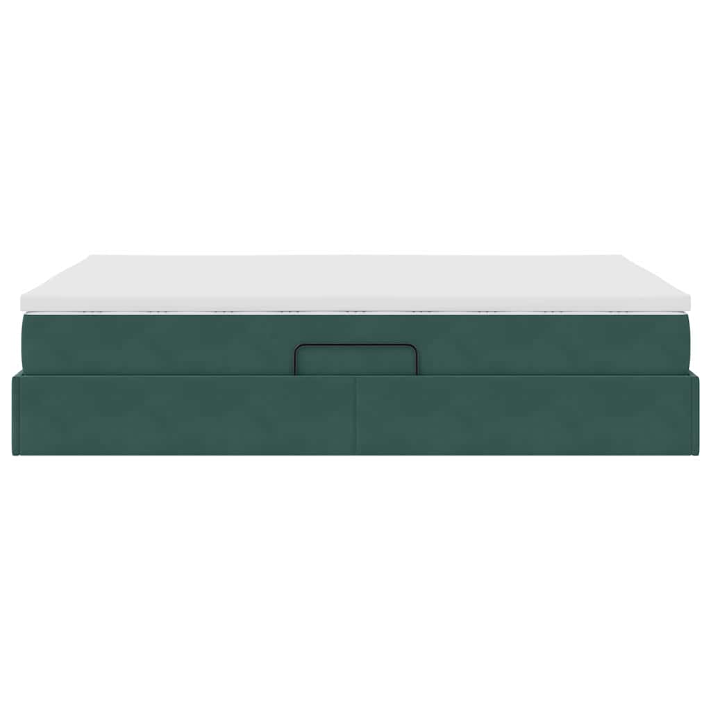 Opbergbed met matras Donkergroen 140 x 190 cm Fluweel is nu te koop bij PeponiXL, paradijselijk wonen!