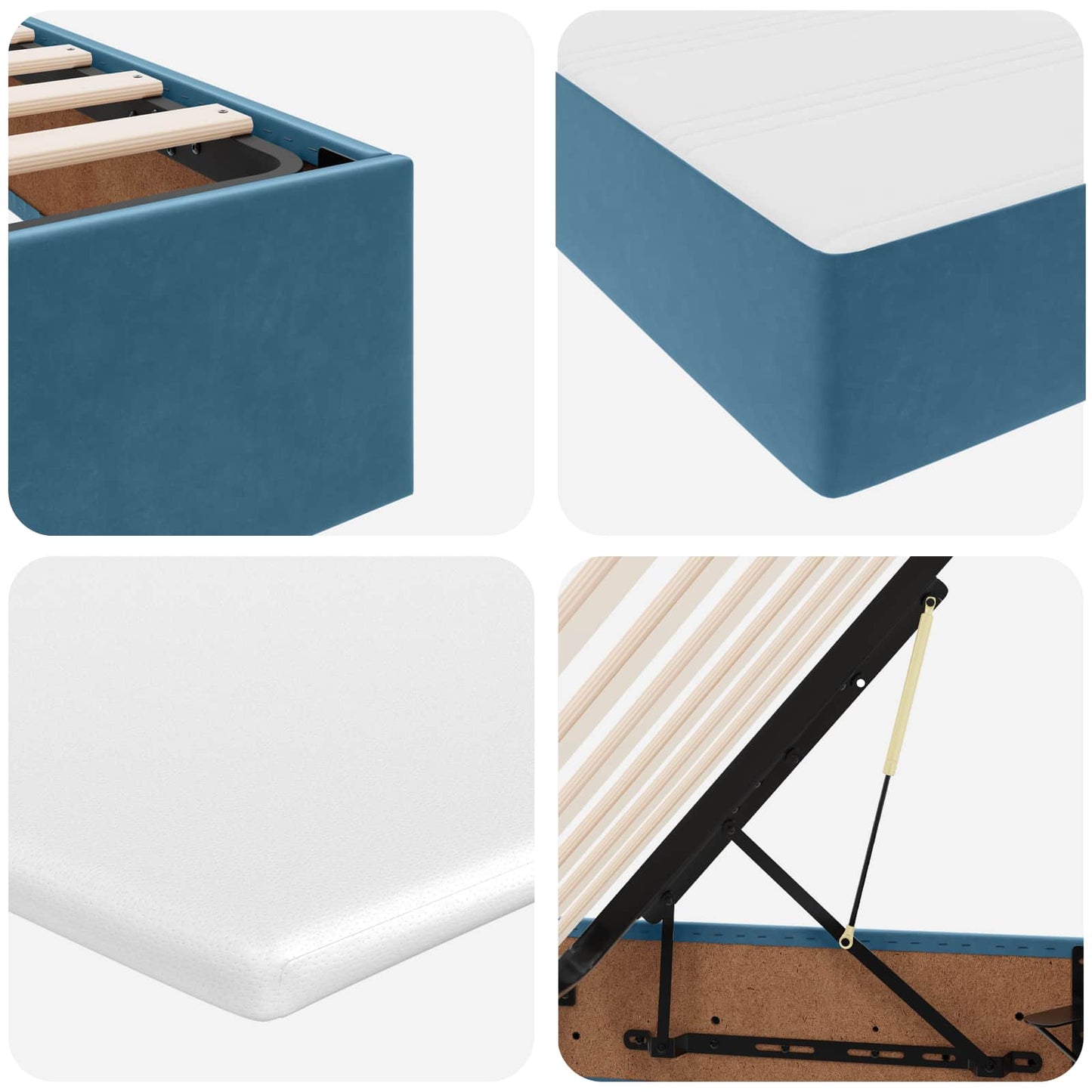 Opbergbed met matras Donkerblauw 140 x 190 cm Fluweel is nu te koop bij PeponiXL, paradijselijk wonen!