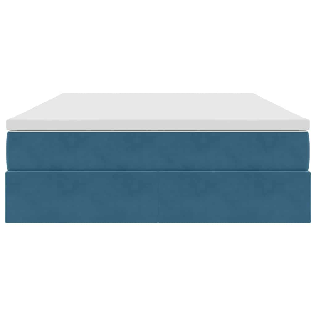 Opbergbed met matras Donkerblauw 140 x 190 cm Fluweel is nu te koop bij PeponiXL, paradijselijk wonen!