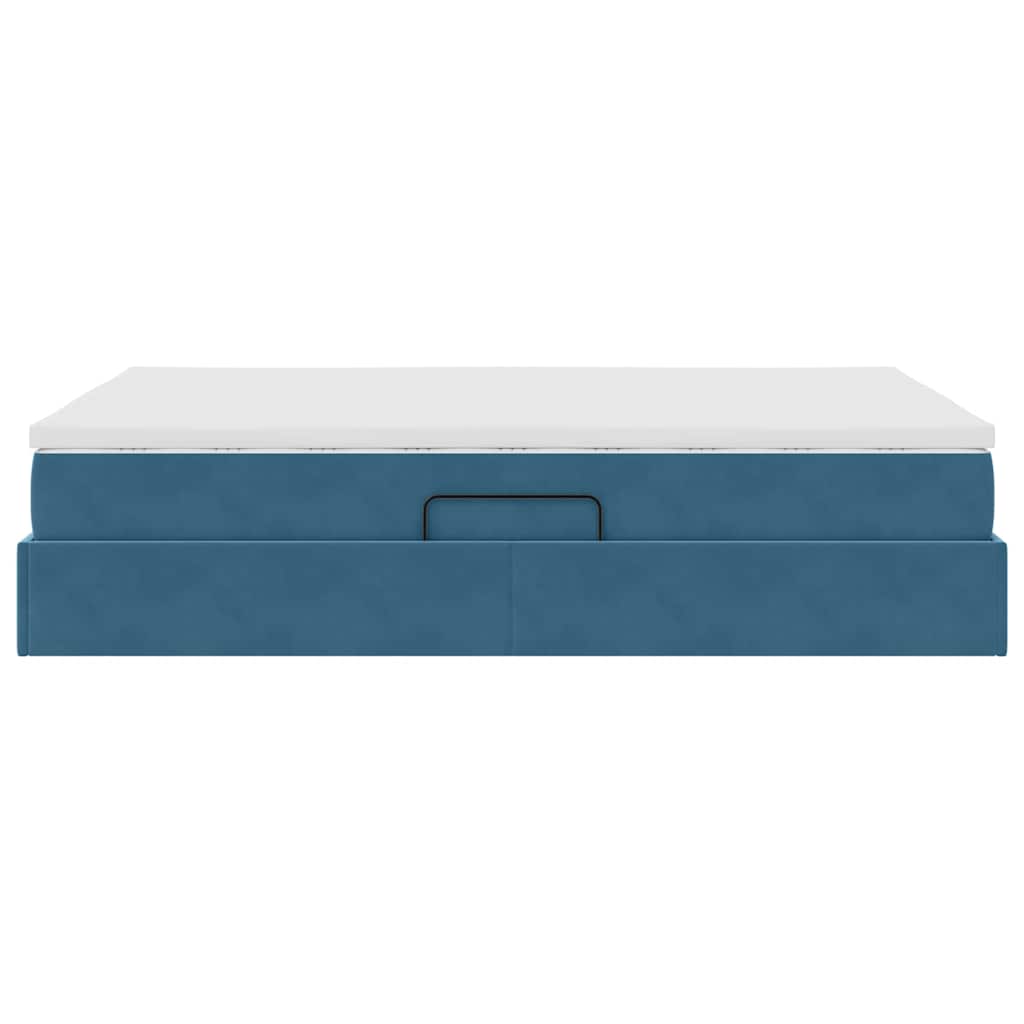Opbergbed met matras Donkerblauw 140 x 190 cm Fluweel is nu te koop bij PeponiXL, paradijselijk wonen!