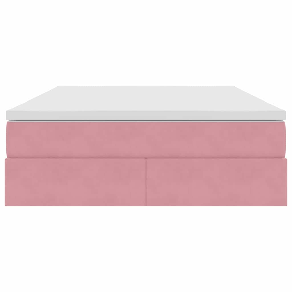Opbergbed met matras met matras Roze 140 x 190 cm Fluweel is nu te koop bij PeponiXL, paradijselijk wonen!