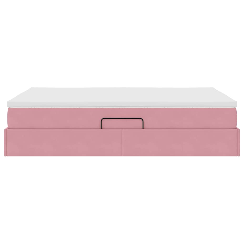 Opbergbed met matras met matras Roze 140 x 190 cm Fluweel is nu te koop bij PeponiXL, paradijselijk wonen!