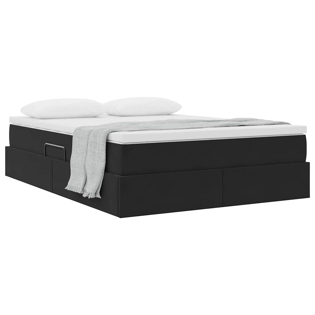 Opbergbed met matras met matras Zwart 140 x 200 cm Fluweel is nu te koop bij PeponiXL, paradijselijk wonen!