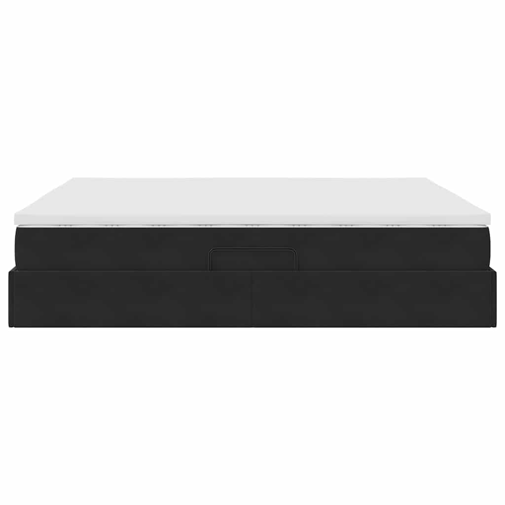 Opbergbed met matras met matras Zwart 160 x 200 cm Fluweel is nu te koop bij PeponiXL, paradijselijk wonen!