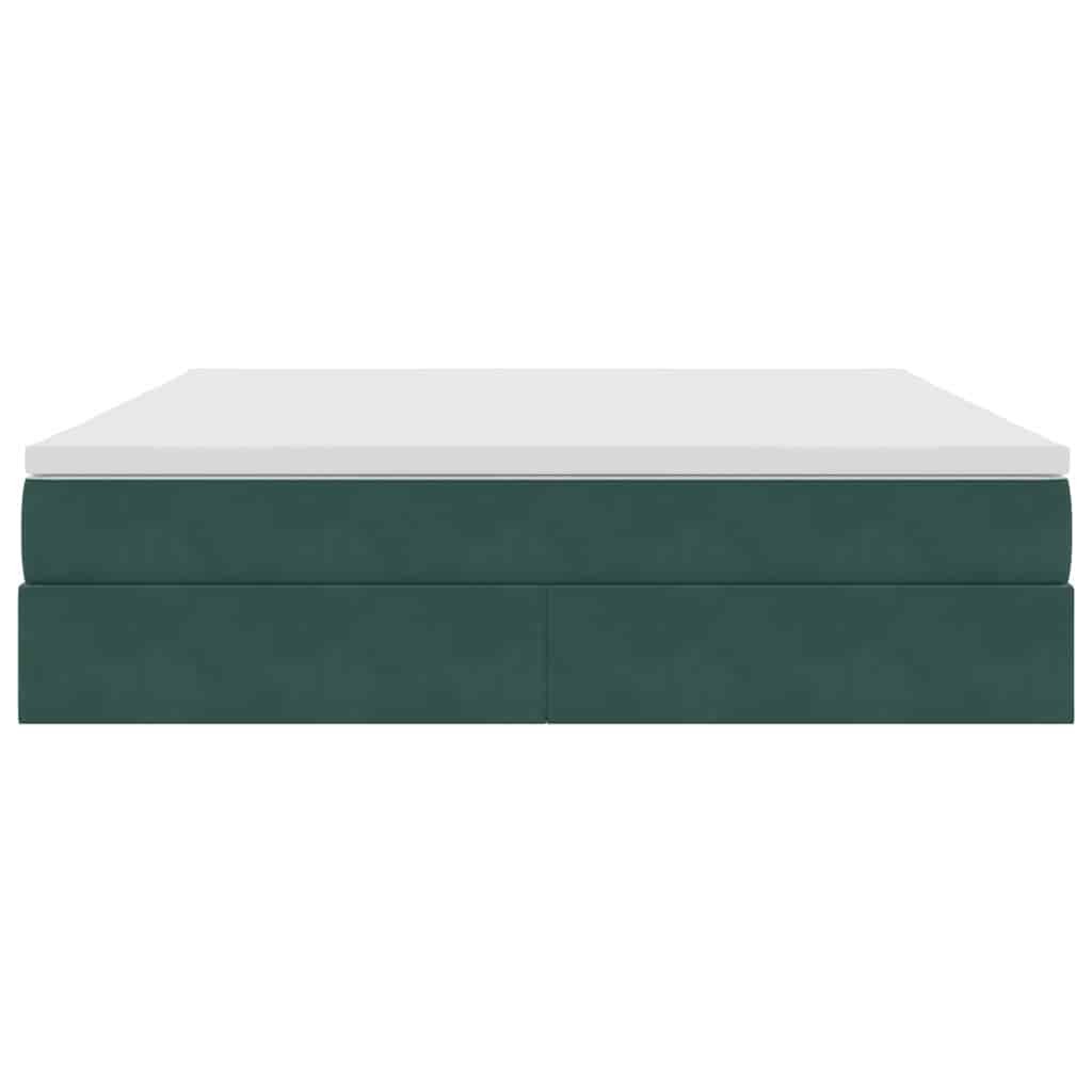 Opbergbed met matras Donkergroen 160 x 200 cm Fluweel is nu te koop bij PeponiXL, paradijselijk wonen!