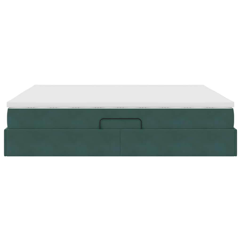 Opbergbed met matras Donkergroen 160 x 200 cm Fluweel is nu te koop bij PeponiXL, paradijselijk wonen!