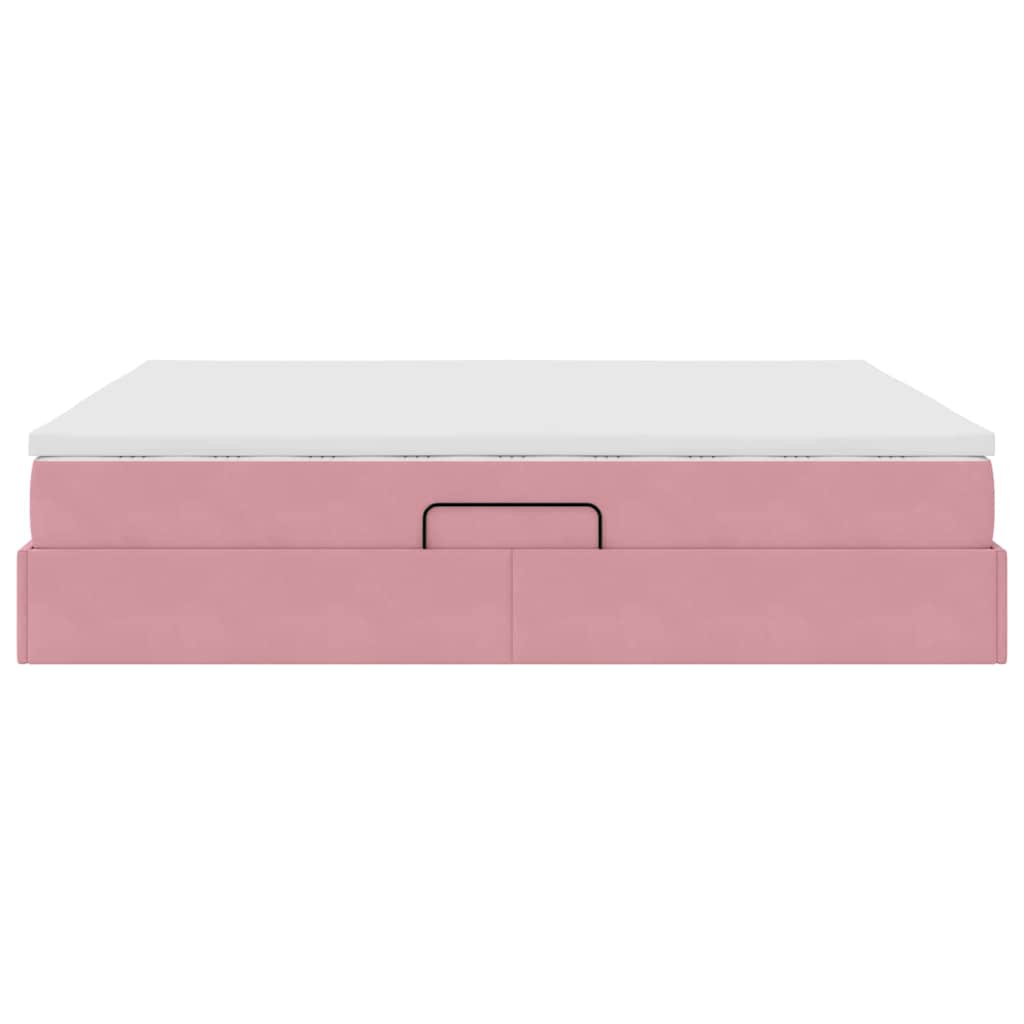 Opbergbed met matras met matras Roze 160 x 200 cm Fluweel is nu te koop bij PeponiXL, paradijselijk wonen!