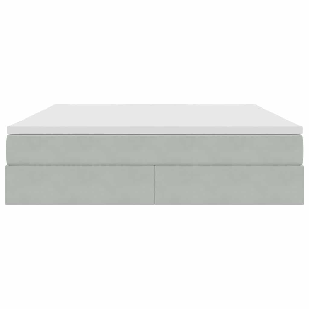 Opbergbed met matras met matras Lichtgrijs 180 x 200 cm Fluweel is nu te koop bij PeponiXL, paradijselijk wonen!