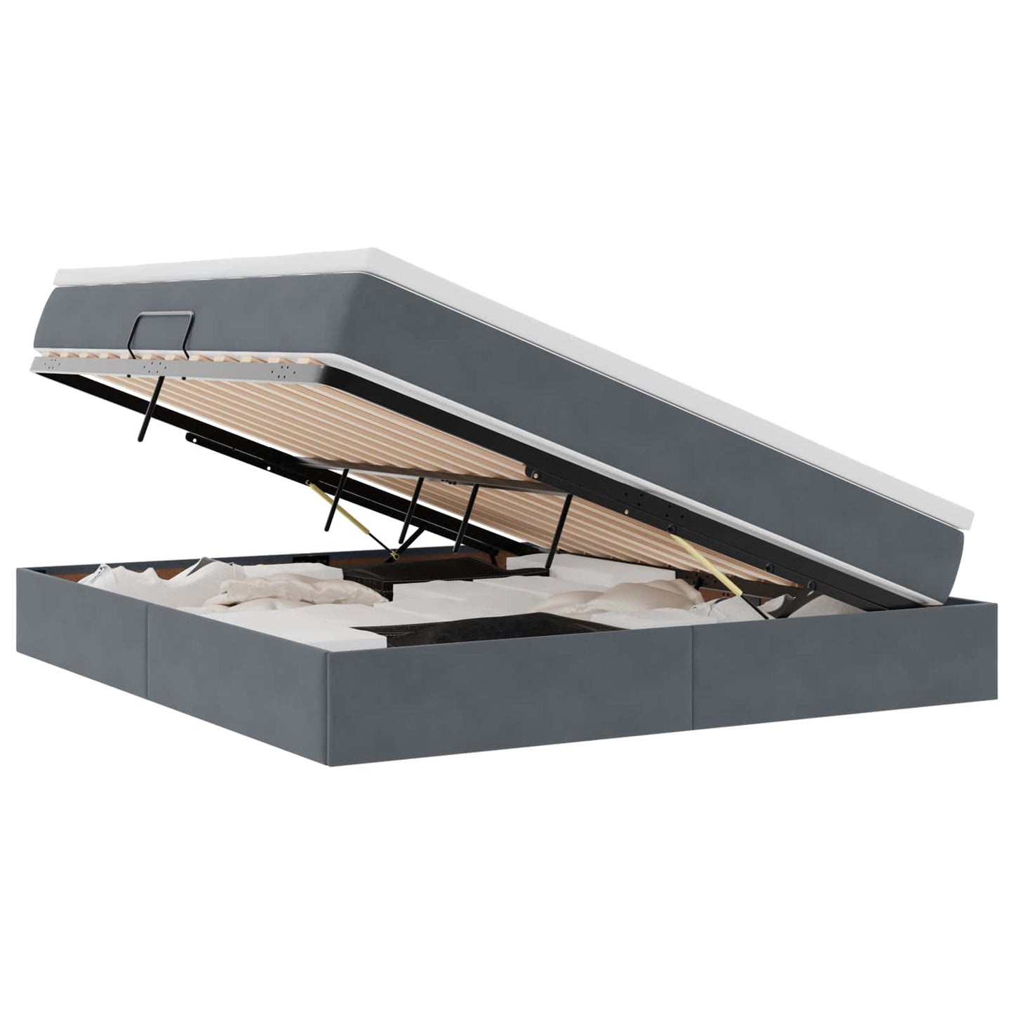 Opbergbed met matras Donkergrijs 180 x 200 cm Fluweel is nu te koop bij PeponiXL, paradijselijk wonen!