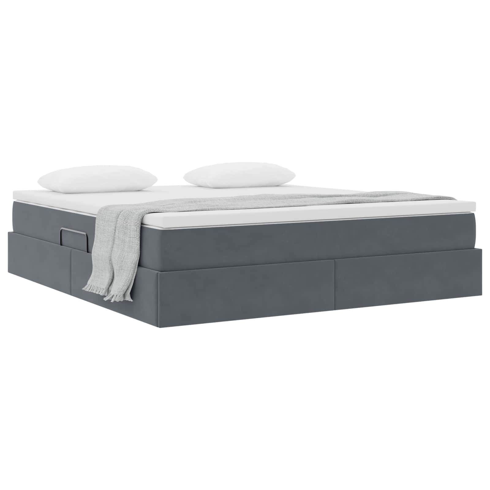 Opbergbed met matras Donkergrijs 180 x 200 cm Fluweel is nu te koop bij PeponiXL, paradijselijk wonen!