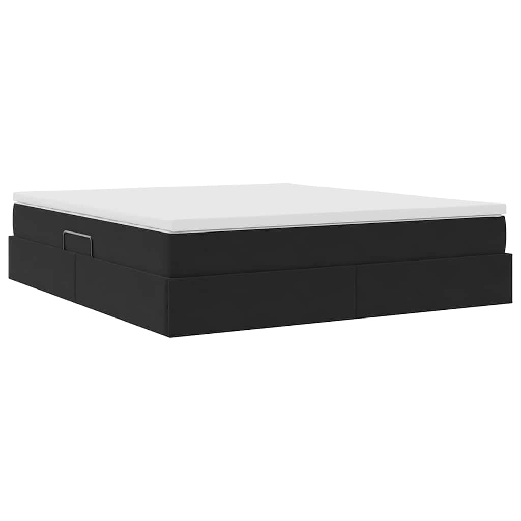 Opbergbed met matras met matras Zwart 180 x 200 cm Fluweel is nu te koop bij PeponiXL, paradijselijk wonen!
