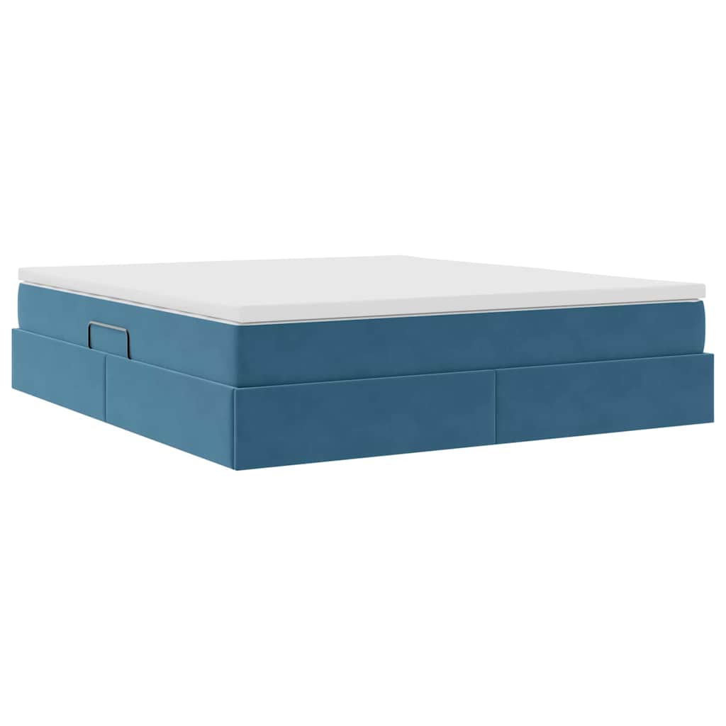 Opbergbed met matras Donkerblauw 180 x 200 cm Fluweel is nu te koop bij PeponiXL, paradijselijk wonen!