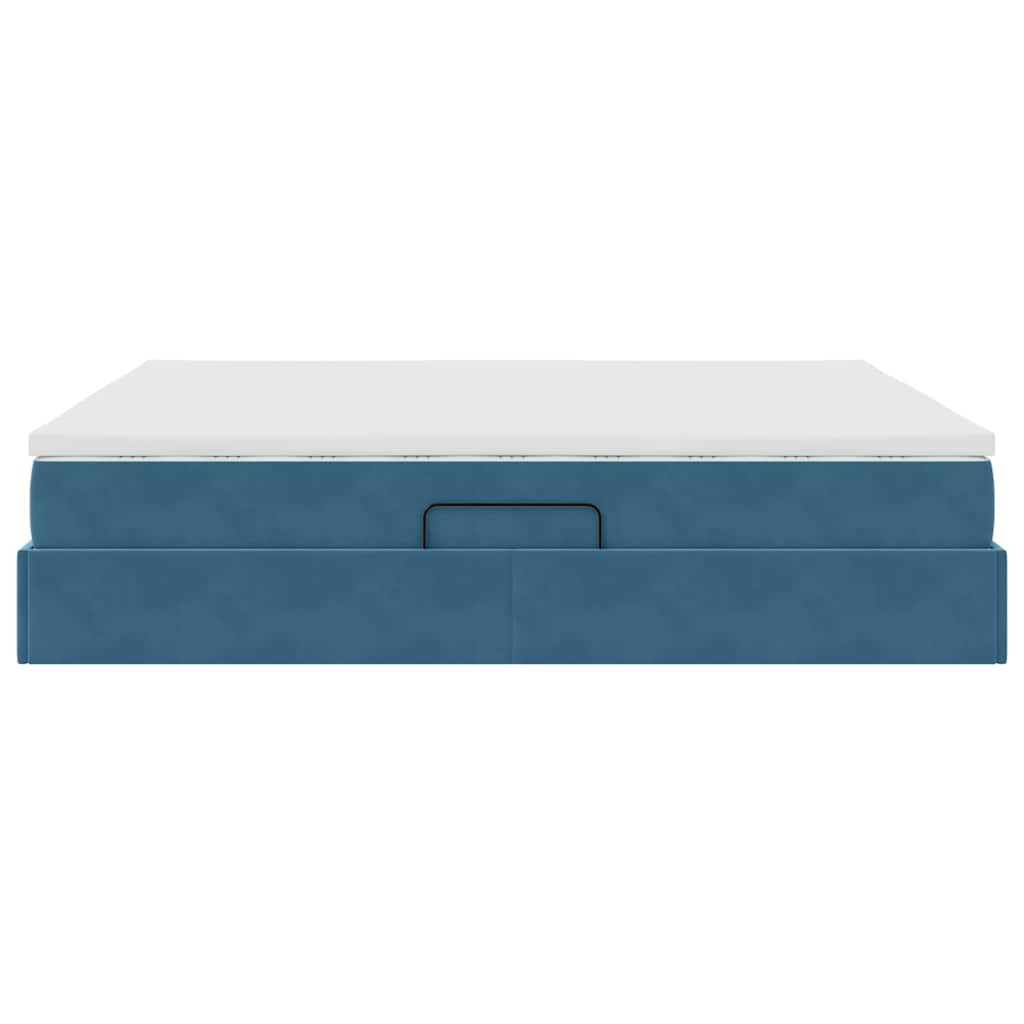 Opbergbed met matras Donkerblauw 180 x 200 cm Fluweel is nu te koop bij PeponiXL, paradijselijk wonen!