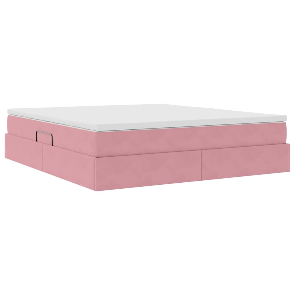 Opbergbed met matras met matras Roze 180 x 200 cm Fluweel is nu te koop bij PeponiXL, paradijselijk wonen!