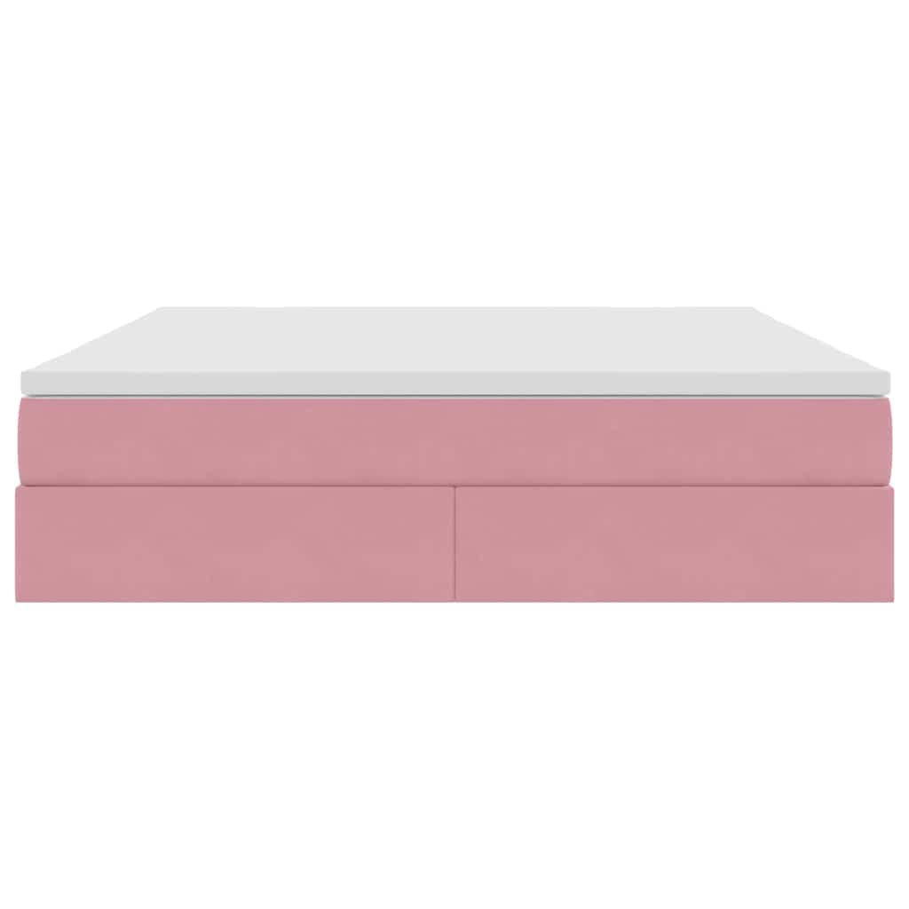 Opbergbed met matras met matras Roze 180 x 200 cm Fluweel is nu te koop bij PeponiXL, paradijselijk wonen!
