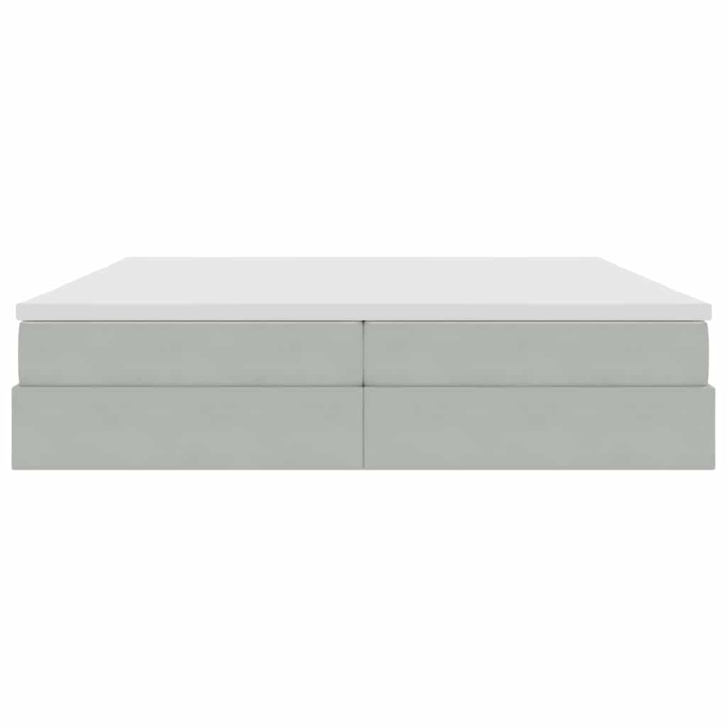 Opbergbed met matras met matras Lichtgrijs 200 x 200 cm Fluweel is nu te koop bij PeponiXL, paradijselijk wonen!