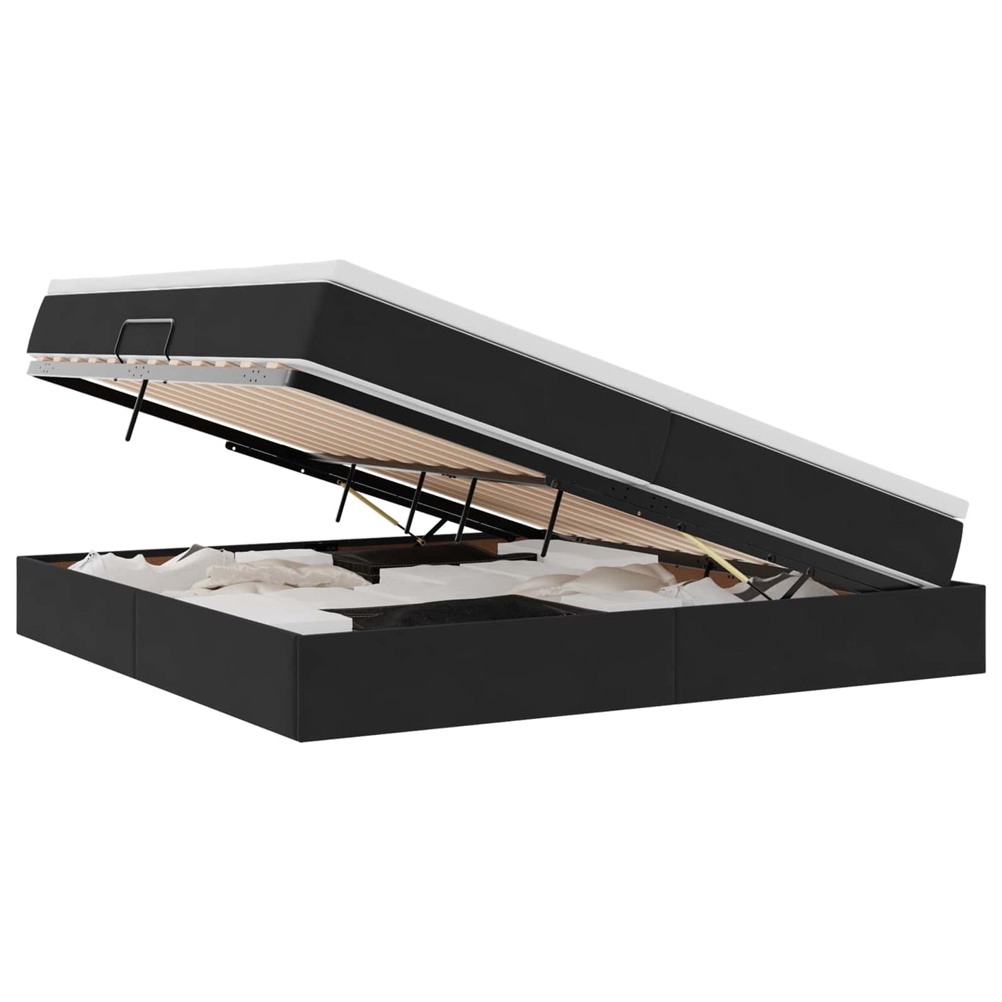 Opbergbed met matras met matras Zwart 200 x 200 cm Fluweel is nu te koop bij PeponiXL, paradijselijk wonen!