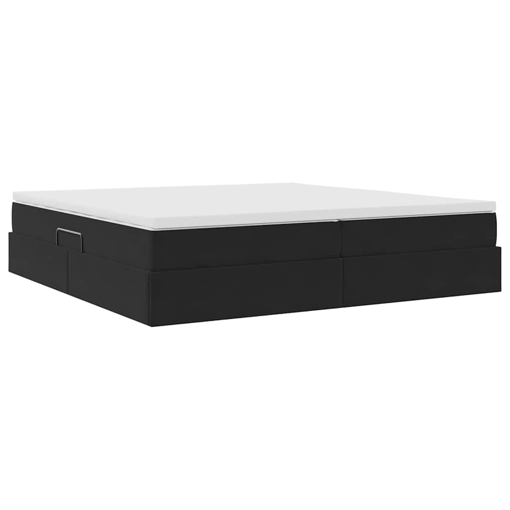 Opbergbed met matras met matras Zwart 200 x 200 cm Fluweel is nu te koop bij PeponiXL, paradijselijk wonen!