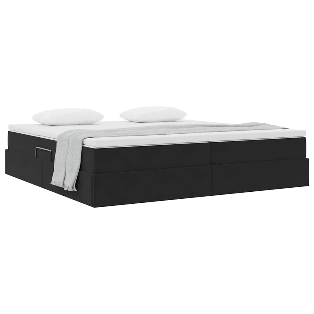 Opbergbed met matras met matras Zwart 200 x 200 cm Fluweel is nu te koop bij PeponiXL, paradijselijk wonen!