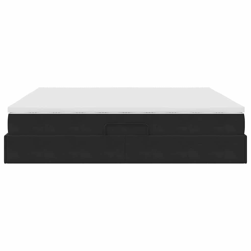 Opbergbed met matras met matras Zwart 200 x 200 cm Fluweel is nu te koop bij PeponiXL, paradijselijk wonen!