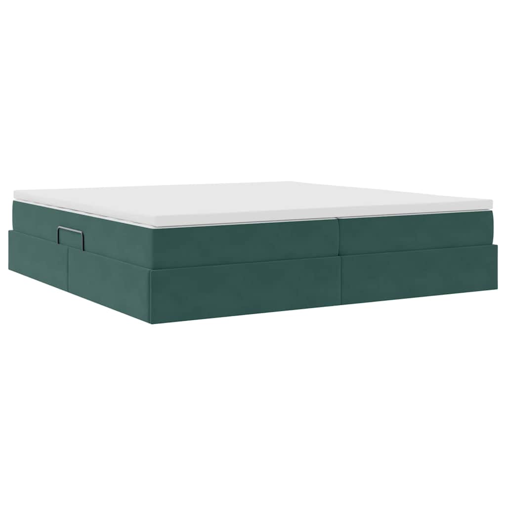 Opbergbed met matras Donkergroen 200 x 200 cm Fluweel is nu te koop bij PeponiXL, paradijselijk wonen!
