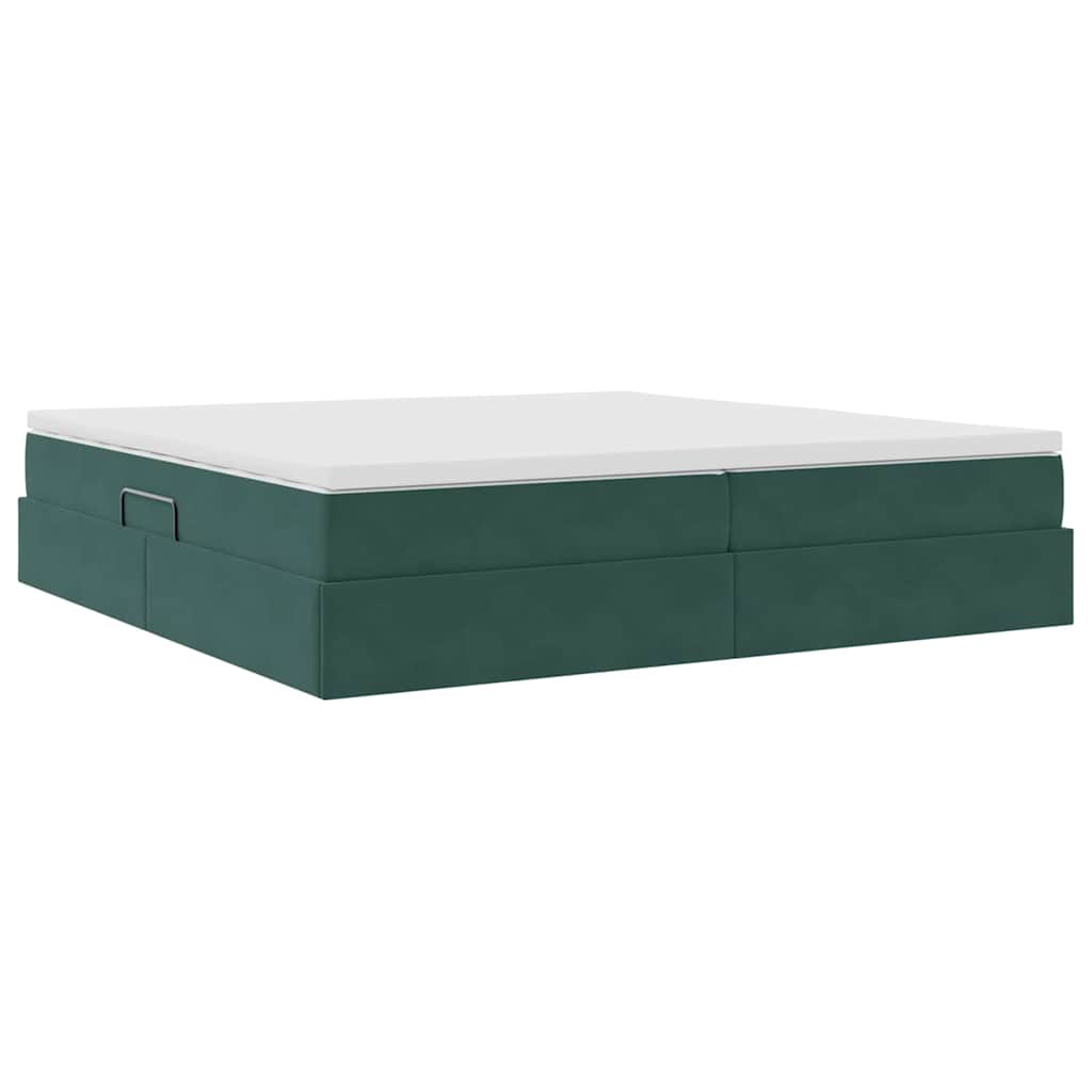 Opbergbed met matras Donkergroen 200 x 200 cm Fluweel is nu te koop bij PeponiXL, paradijselijk wonen!