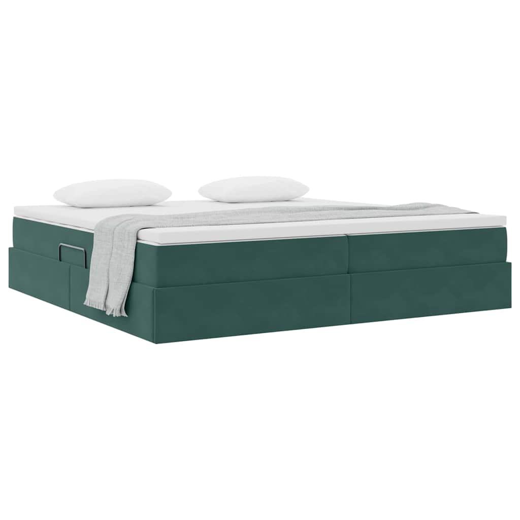 Opbergbed met matras Donkergroen 200 x 200 cm Fluweel is nu te koop bij PeponiXL, paradijselijk wonen!