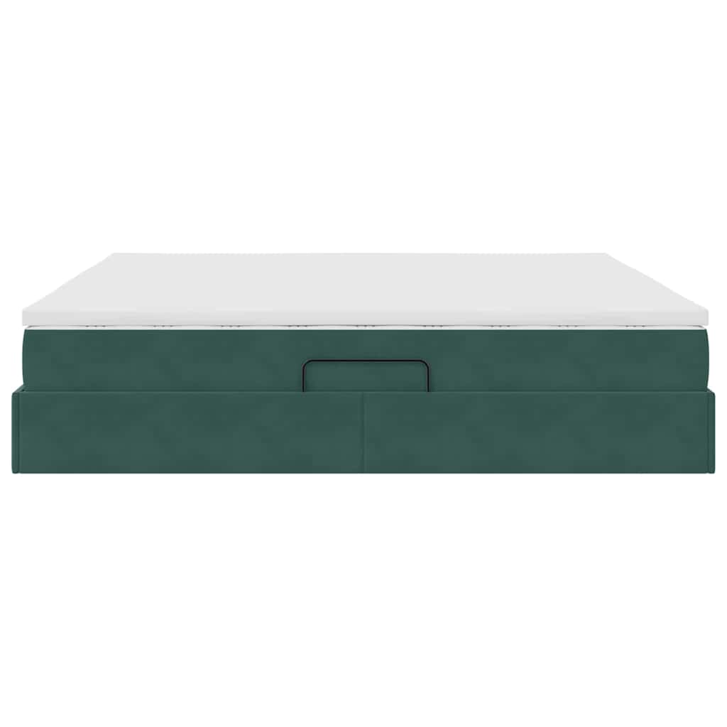 Opbergbed met matras Donkergroen 200 x 200 cm Fluweel is nu te koop bij PeponiXL, paradijselijk wonen!
